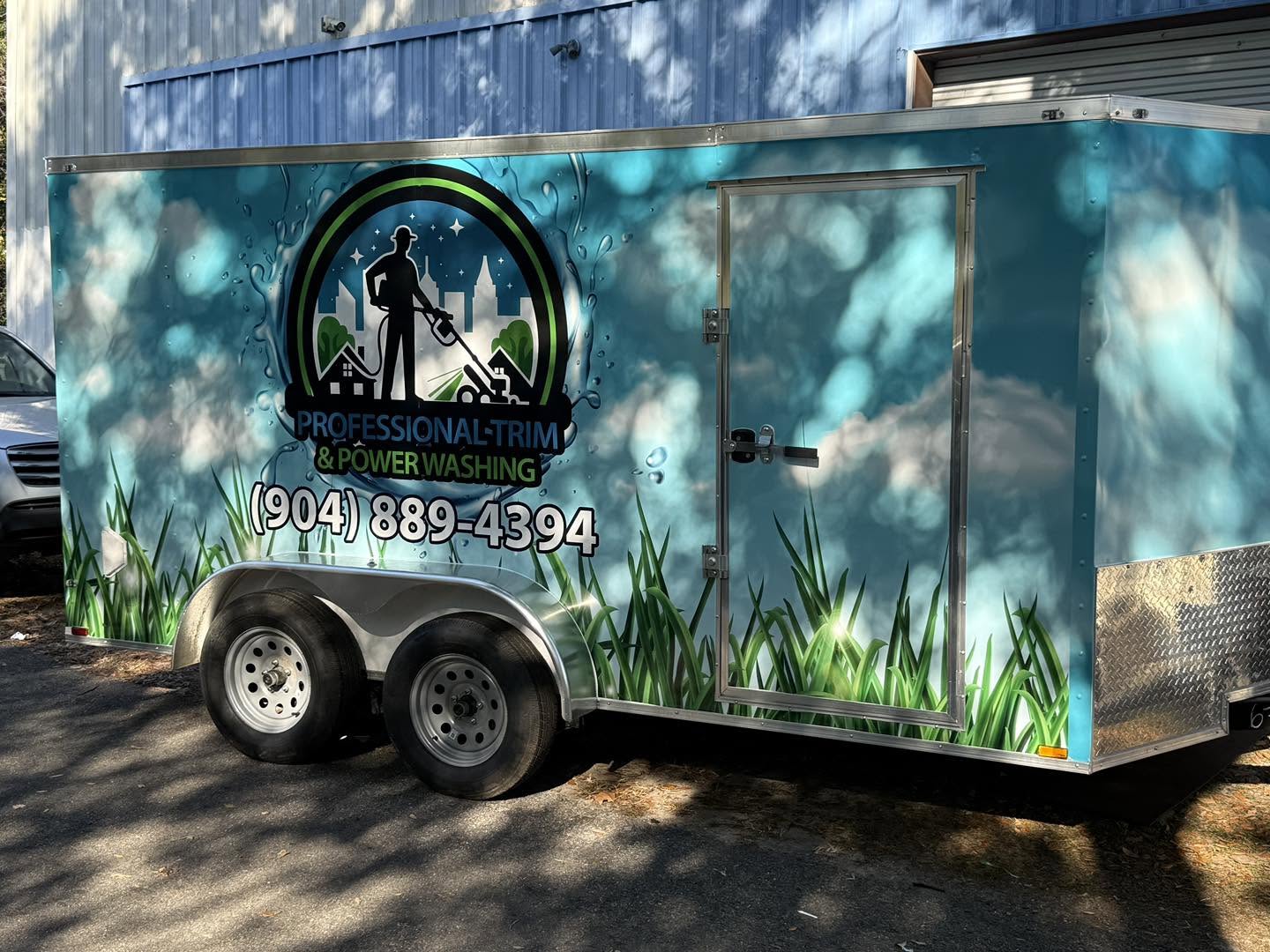 pressure washing trailer wrap jacksonville commercial branding